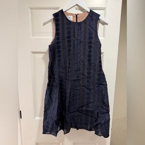 Donna Morgan Navy Circle Pattern Mini Dress